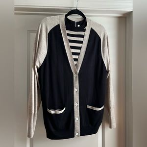 Coach merino wool twinset with leather details